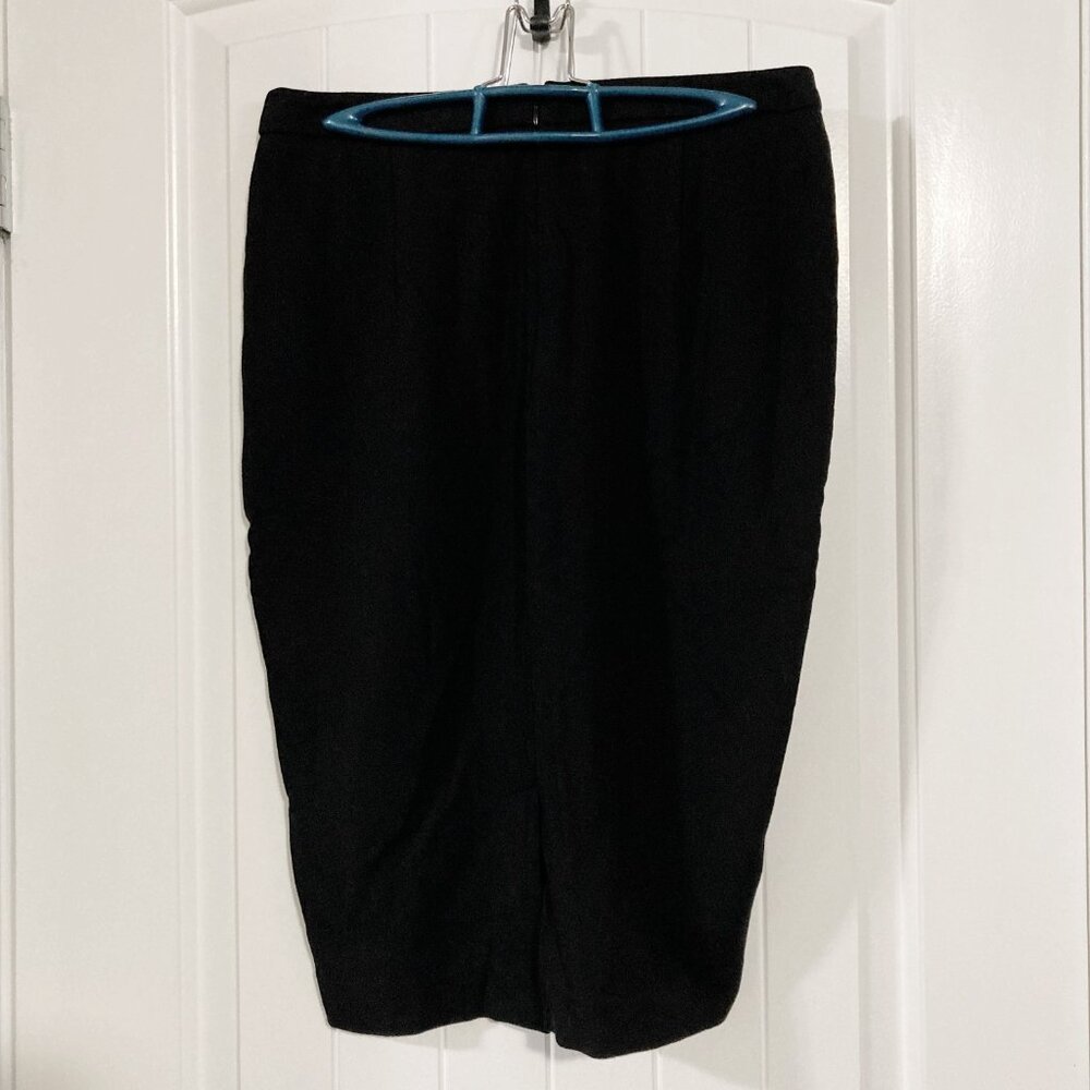 RICKI's Black grey herringbone pencil skirt ~ MEDIUM lace detailing goth skirt - Picture 13 of 13